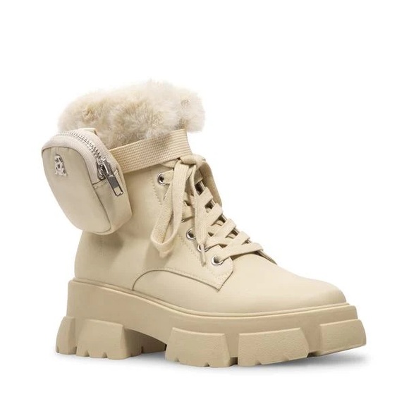 Steve Madden Cream Tanker Boots - Picture 1 of 8
